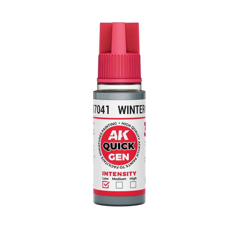 AK Interactive 17041 Quick Gen Winter Grey 18ml Acrylic Paint
