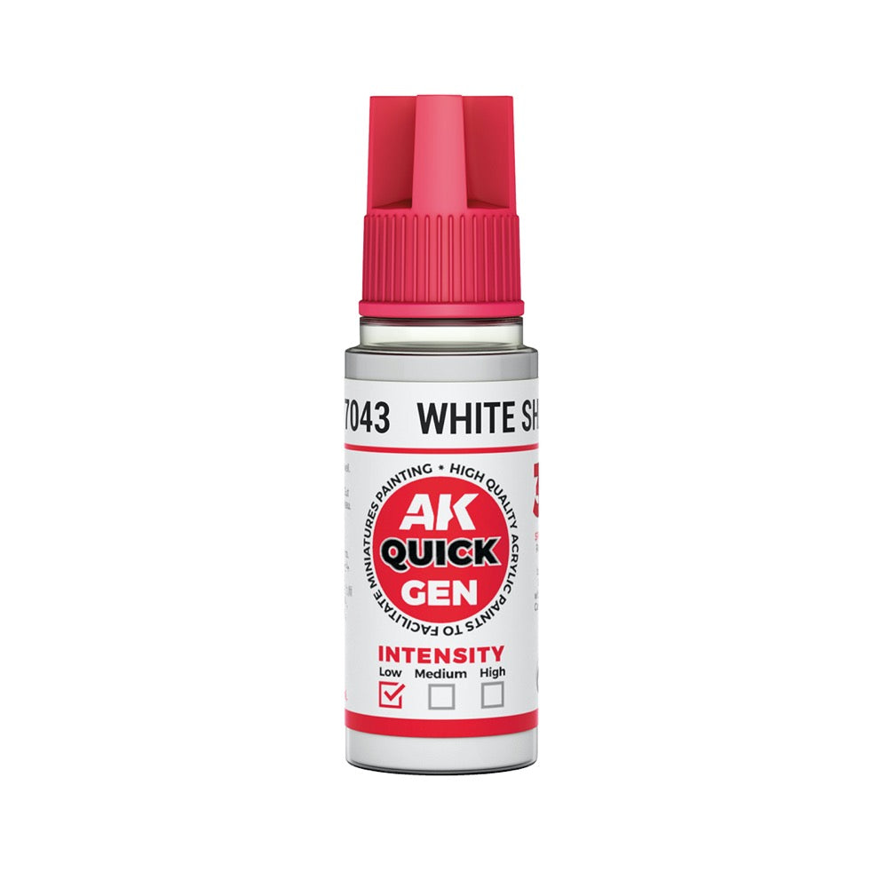 AK Interactive 17043 Quick Gen White Shadow 18ml Acrylic Paint
