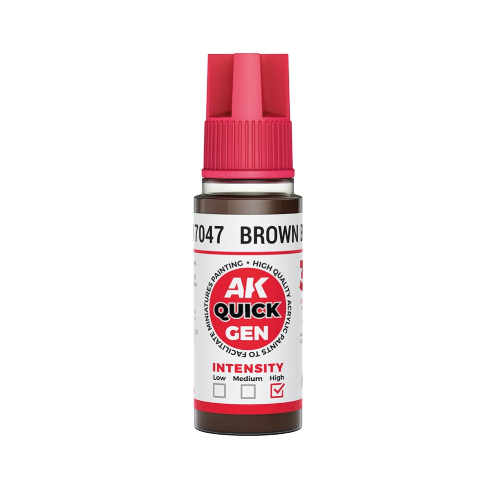 AK Interactive 17047 Quick Gen Brown Black 18ml Acrylic Paint
