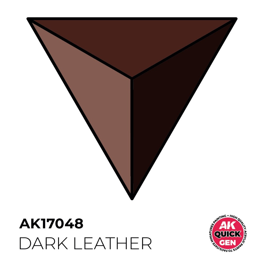 AK Interactive 17048 Quick Gen Dark Leather 18ml Acrylic Paint