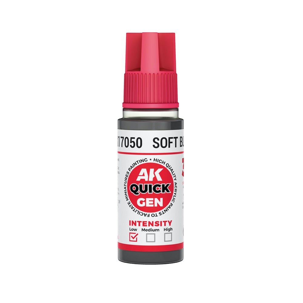 AK Interactive 17050 Quick Gen Soft Black 18ml Acrylic Paint