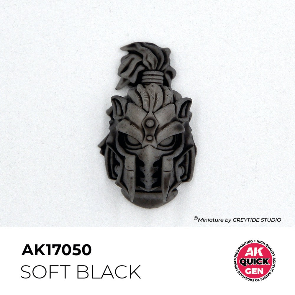 AK Interactive 17050 Quick Gen Soft Black 18ml Acrylic Paint