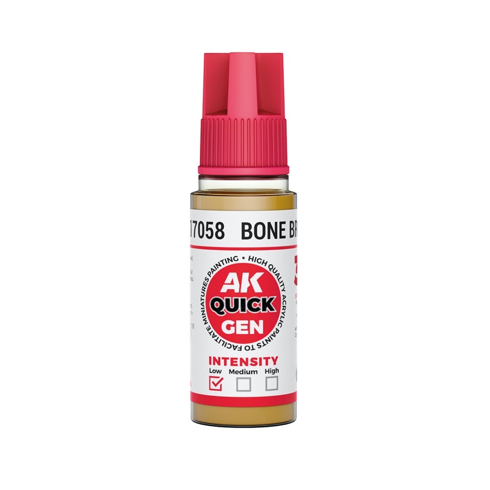 AK Interactive 17058 Quick Gen Bone Brown 18ml Acrylic Paint