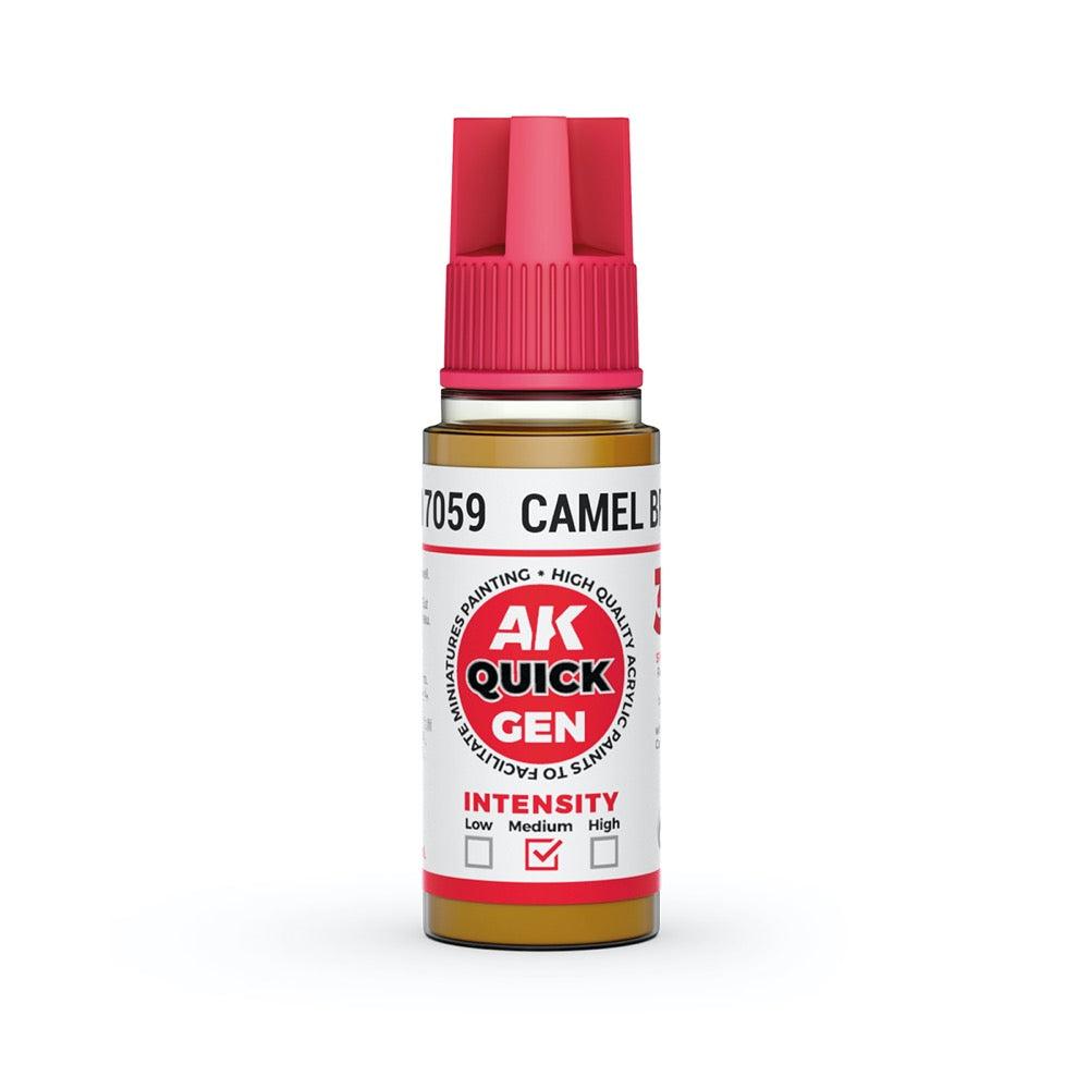 AK Interactive 17059 Quick Gen Camel Brown 18ml Acrylic Paint