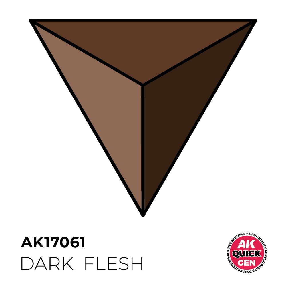AK Interactive 17061 Quick Gen Dark Flesh 18ml Acrylic Paint