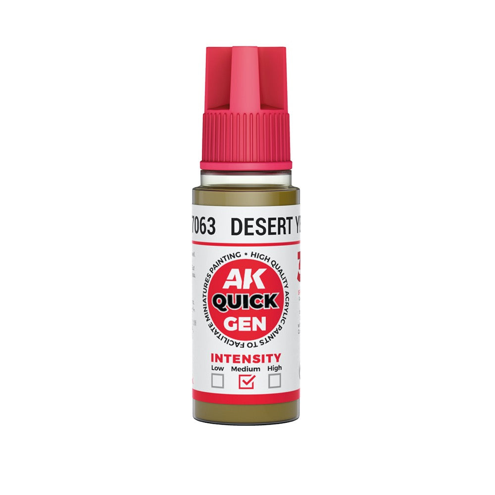 AK Interactive 17063 Quick Gen Desert Yellow 18ml Acrylic Paint