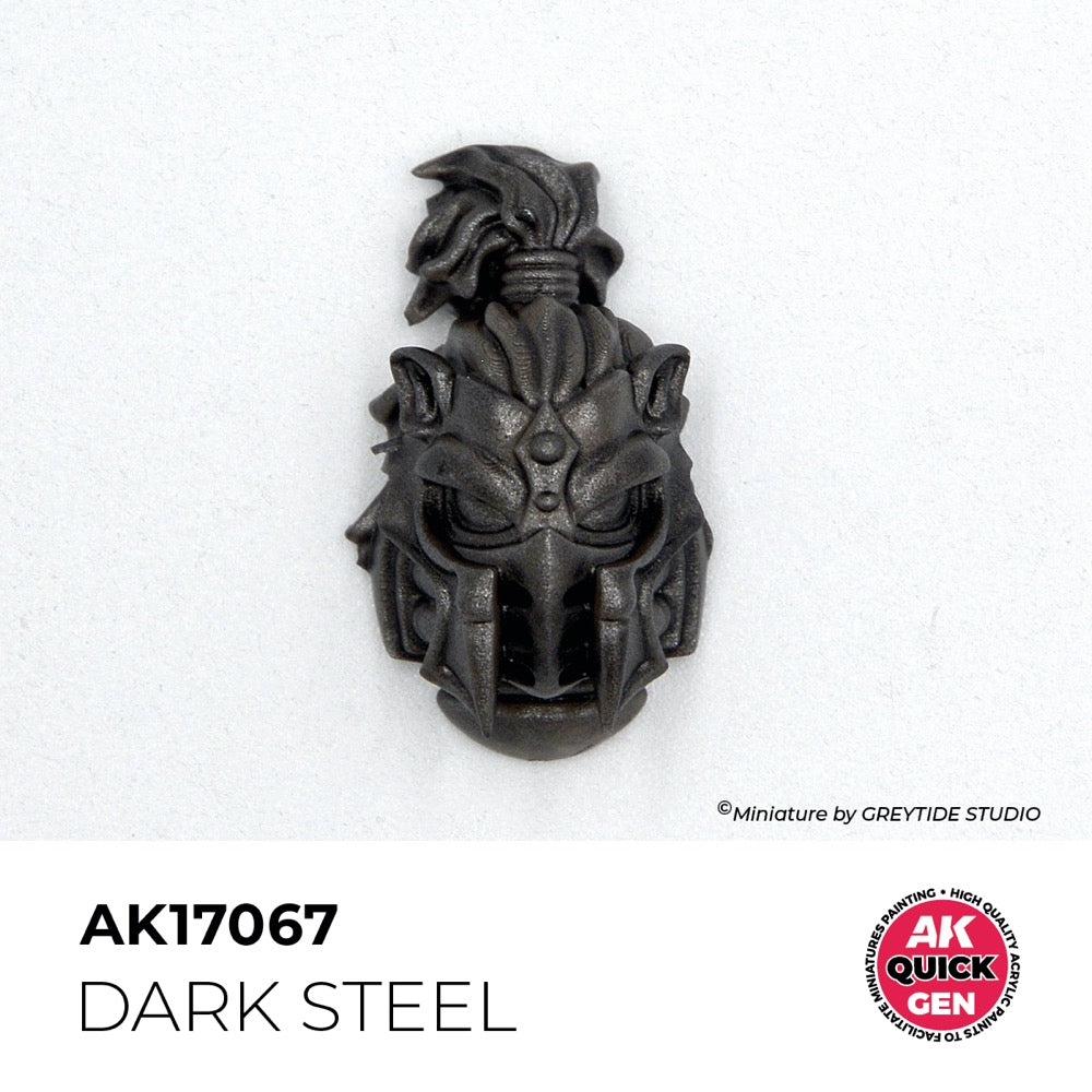 AK Interactive 17067 Quick Gen Dark Steal 18ml Acrylic Paint
