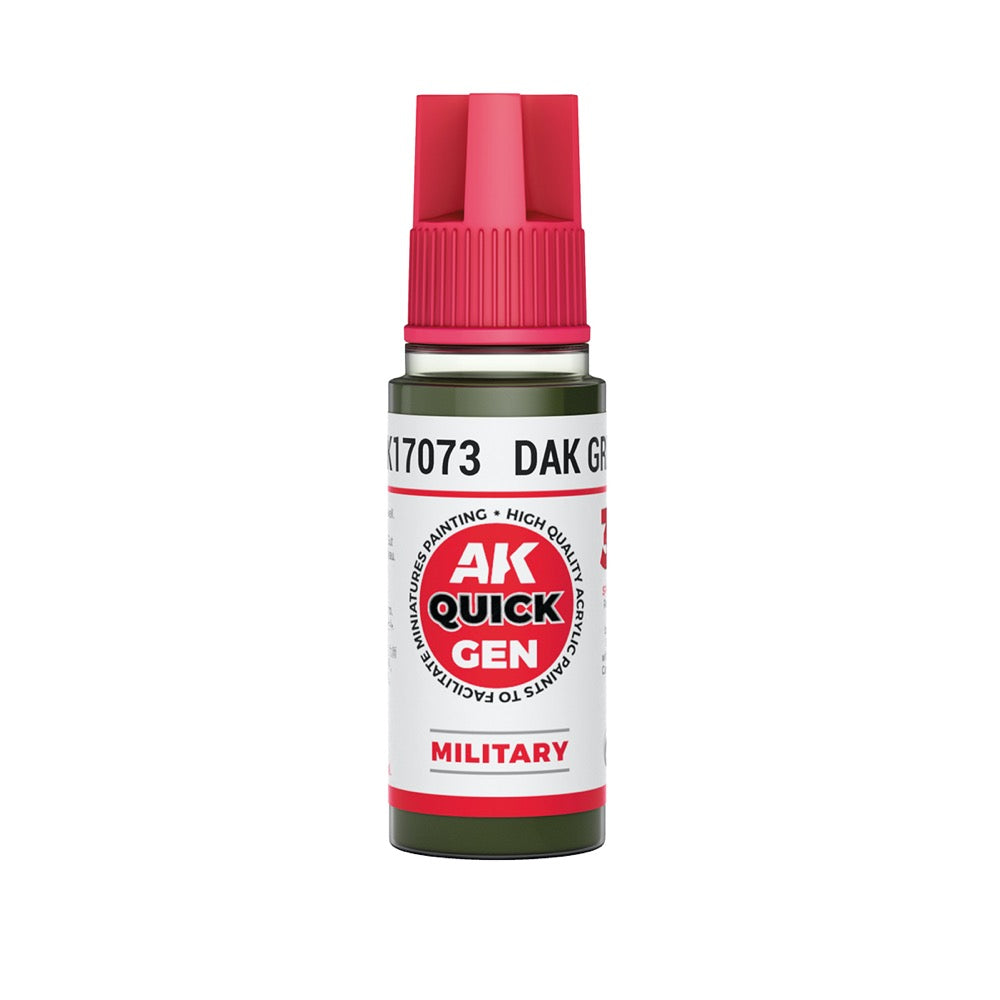 AK Interactive 17073 Quick Gen DAK Green 18ml Acrylic Paint