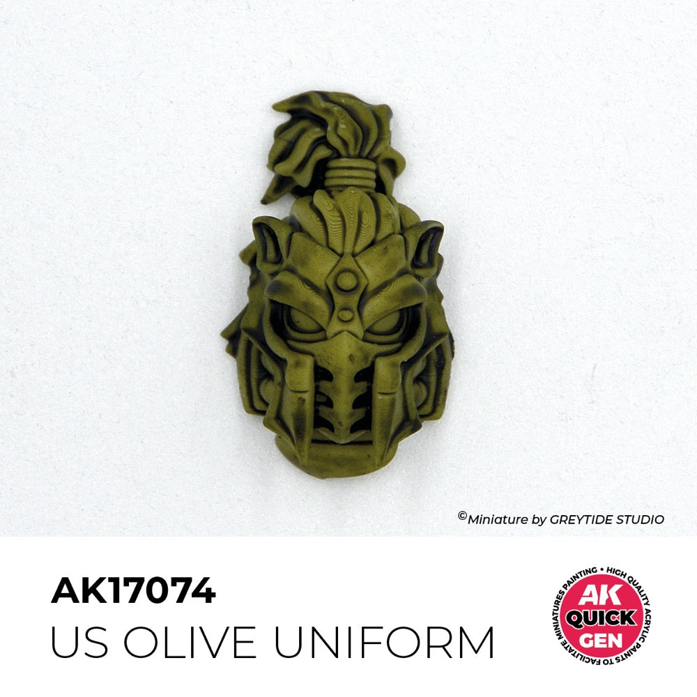 AK Interactive 17074 Quick Gen US Olive Uniform 18ml Acrylic Paint