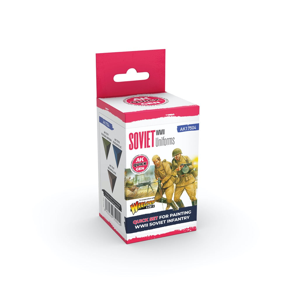 AK Interactive 17504 Quick Gen Soviet Uniforms Acrylic Paint Set 3 Colours