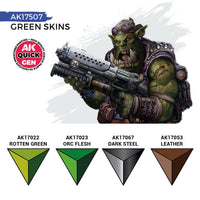 AK Interactive 17507 Quick Gen Green Skins Acrylic Paint Set 4 Colours