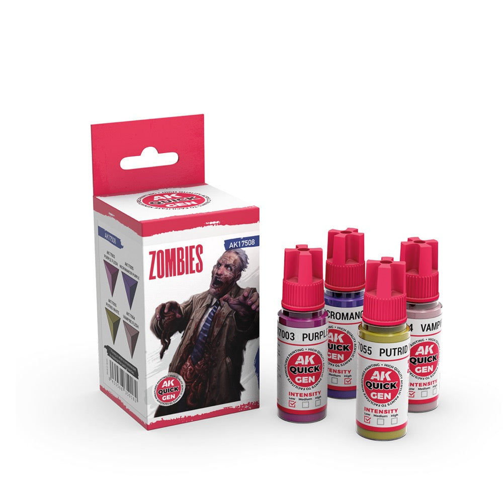 AK Interactive 17508 Quick Gen Zombies Acrylic Paint Set 4 Colours