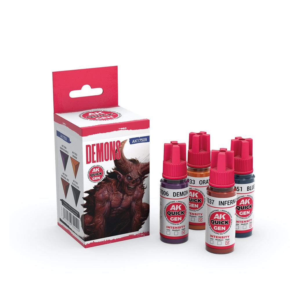 AK Interactive 17509 Quick Gen Demons Acrylic Paint Set 4 Colours