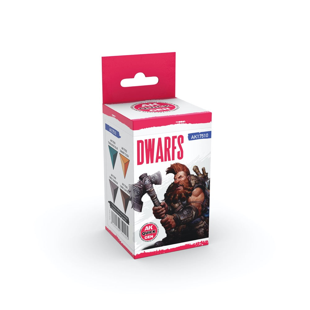 AK Interactive 17510 Quick Gen Dwarfs Acrylic Paint Set 4 Colours