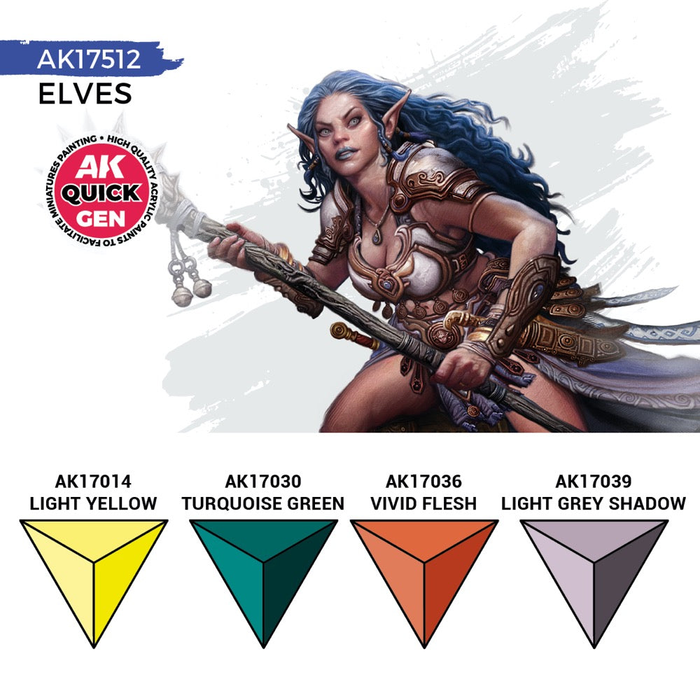 AK Interactive 17512 Quick Gen Elves Acrylic Paint Set 4 Colours