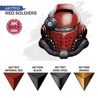 AK Interactive 17518 Quick Gen Red Soldiers Acrylic Paint Set 4 Colours