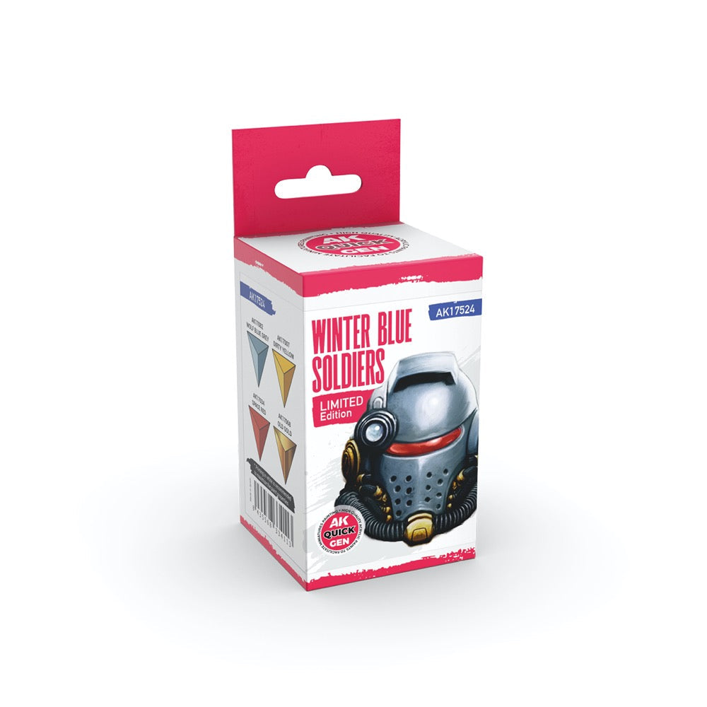 AK Interactive 17524 Quick Gen Winter Blue Soldiers Acrylic Paint Set 4 Colours