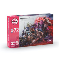 AK Interactive 17602 Quick Gen Quick Paint Set 72 Colours + 2 Brushes