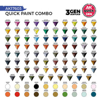 AK Interactive 17603 Quick Gen Combo Set 80 Quick Gen + 20 Acrylic 3Gen + 3 Brushes