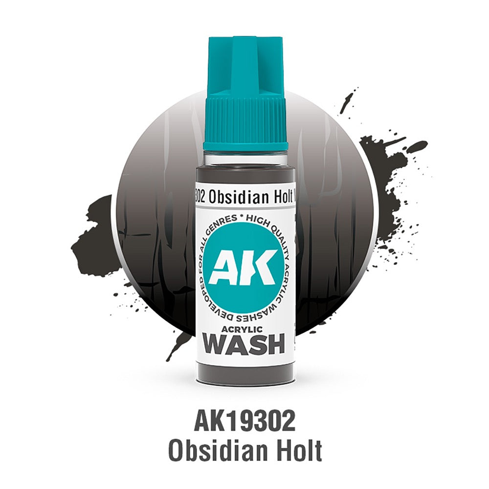 AK Interactive Acrylic Wash Obsidian Holt Wash 18ml
