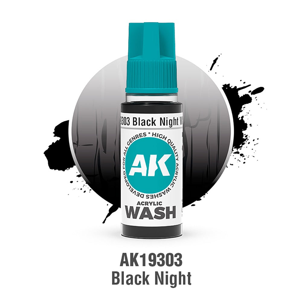 AK Interactive Acrylic Wash Black Night Wash 18ml