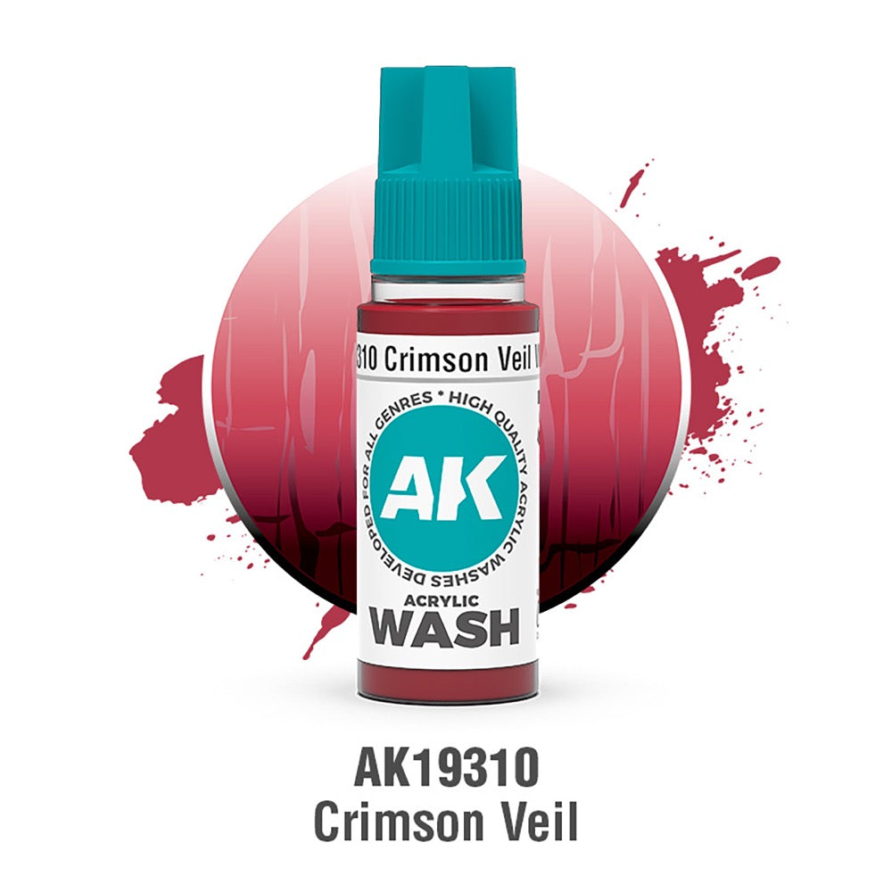 AK Interactive Acrylic Wash Crimson Veil Wash 18ml