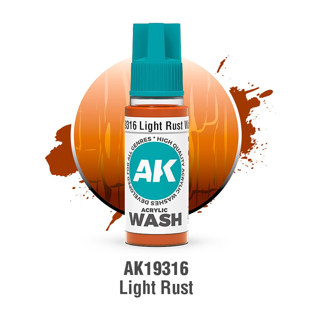 AK Interactive Acrylic Wash Light Rust Wash 18ml