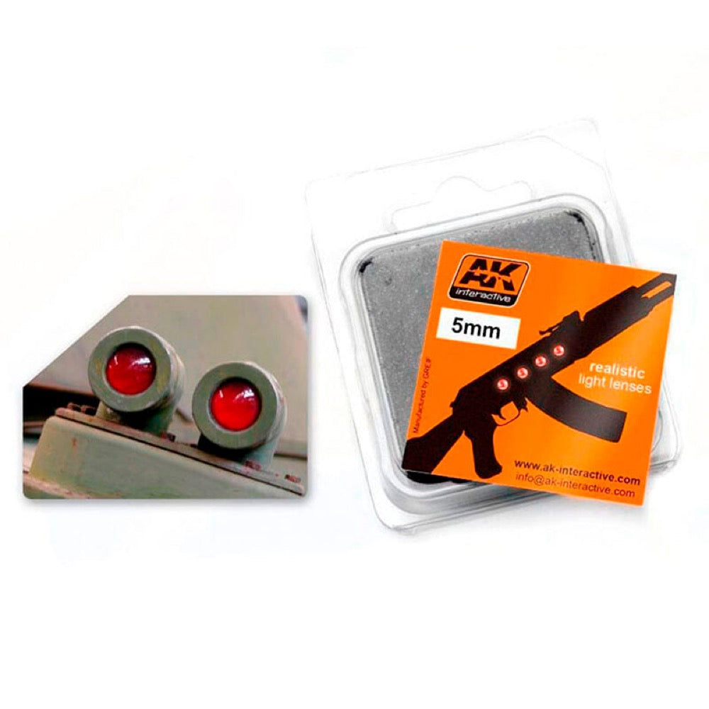 AK Interactive 219 Red 5mm Light Lenses