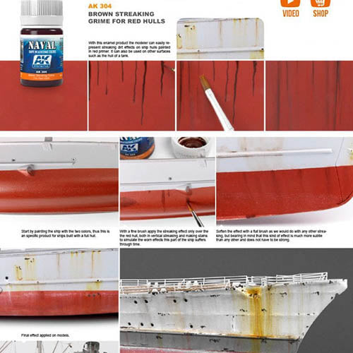 AK Interactive AK304 Ship Weathering Brown Streaking Grime for Red Hulls Enamel 35mL