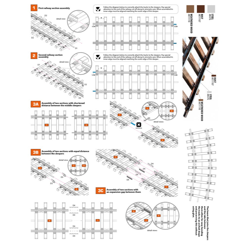 AK Interactive AK35011 Double Railway Track Section