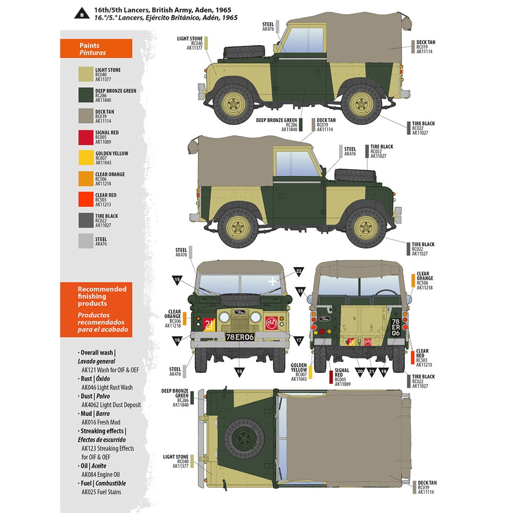 AK Interactive 35012 1/35 Land Rover 88 Series IIA Rover 8 8435568328693