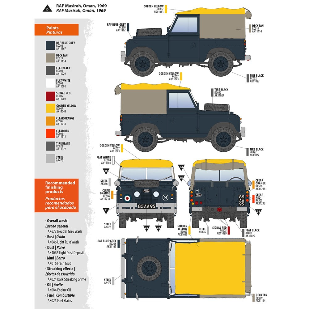 AK Interactive 35012 1/35 Land Rover 88 Series IIA Rover 8 8435568328693