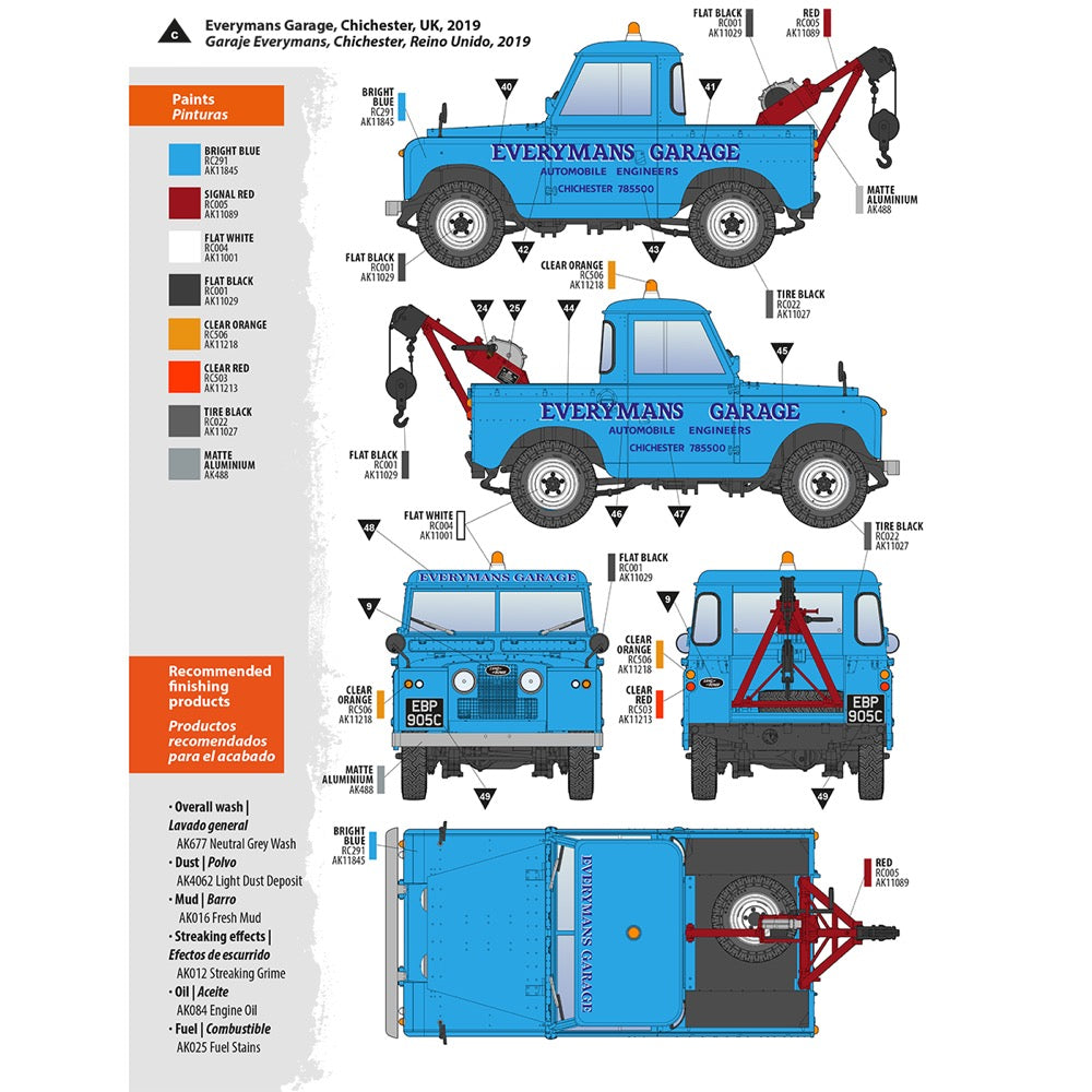 AK Interactive 35014 1/35 Land Rover 88 Series IIA Crane Tow Truck 8435568328839