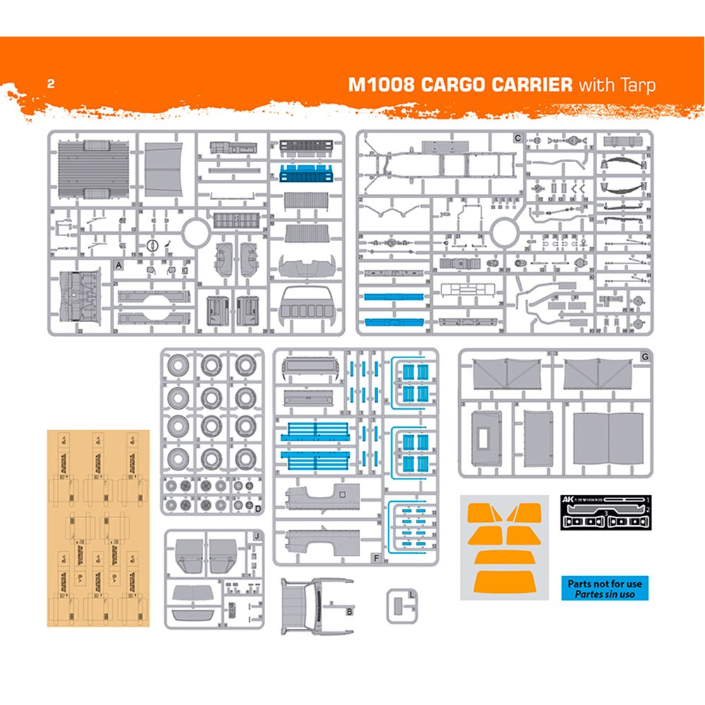 AK Interactive 35031 1/35 M1008 Troop Carrier With Tarp 8435568346093