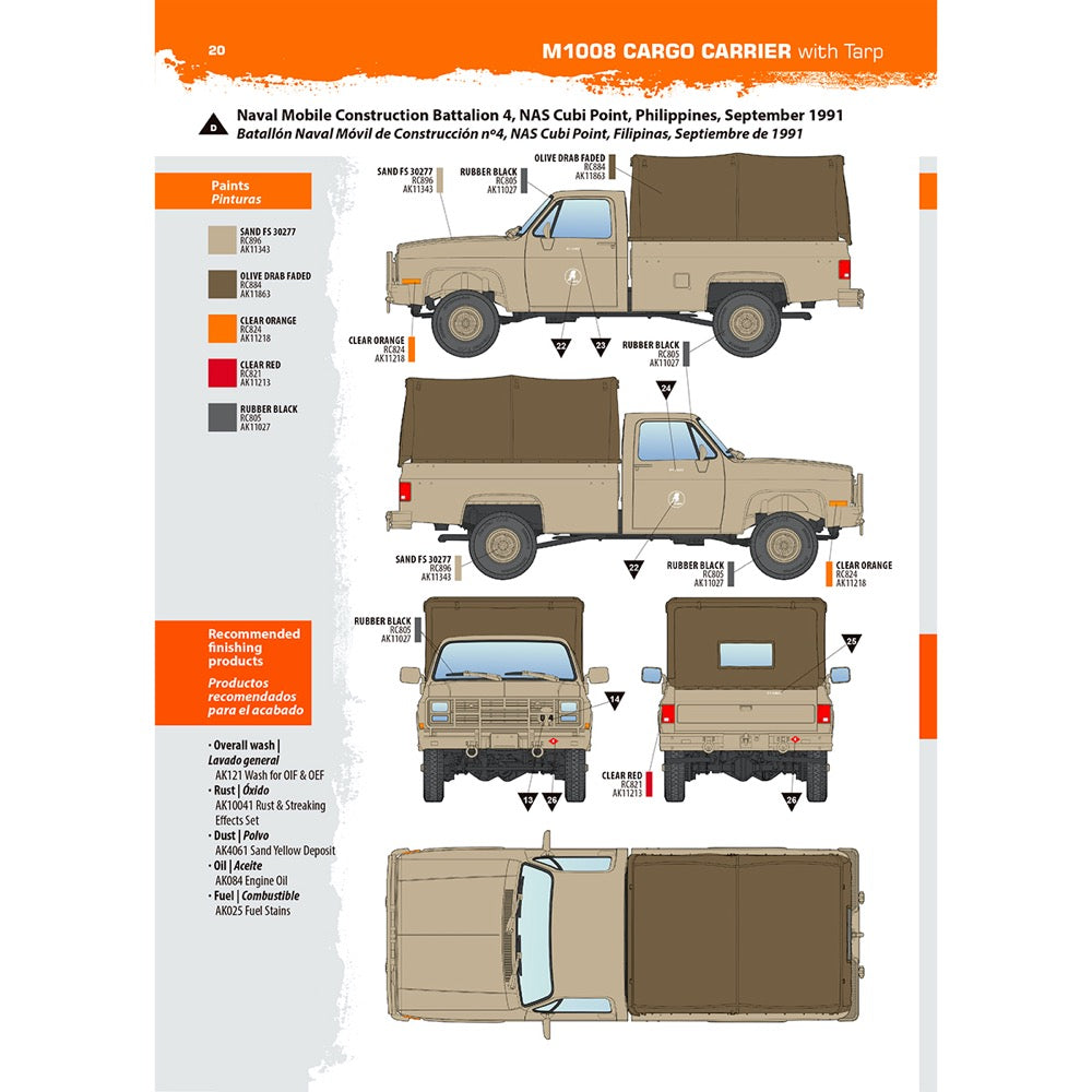 AK Interactive 35031 1/35 M1008 Troop Carrier With Tarp 8435568346093