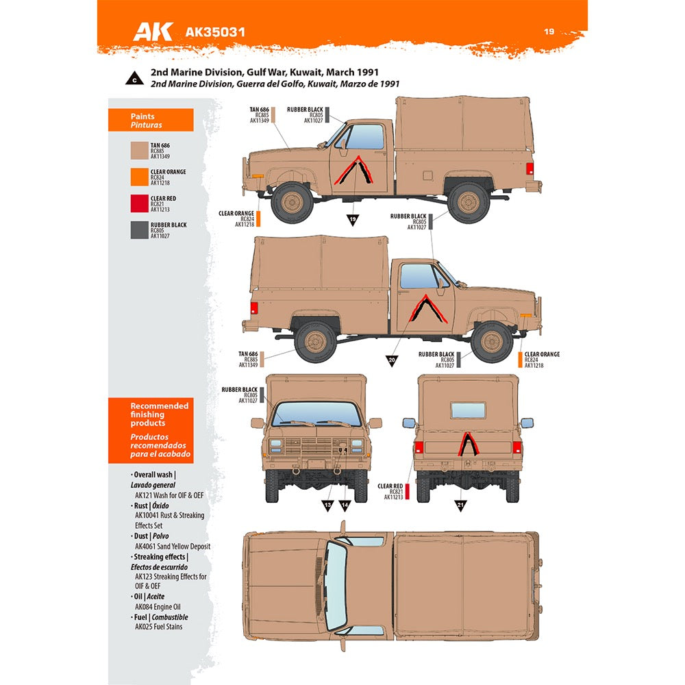 AK Interactive 35031 1/35 M1008 Troop Carrier With Tarp 8435568346093