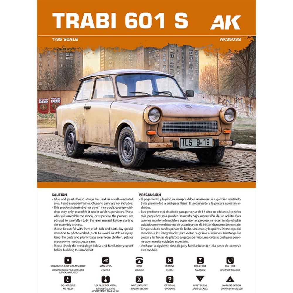 AK Interactive 1/35 Trabi 601 S Plastic Model Kit