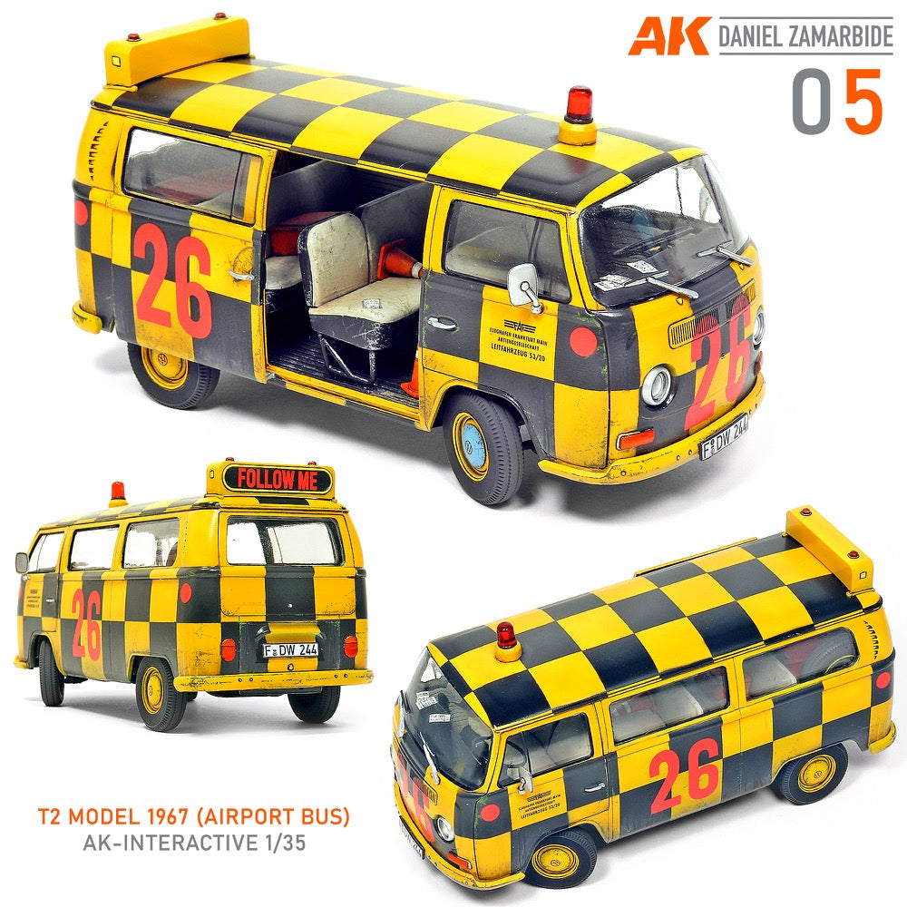 AK Interactive 35033 1/35 Volkswagen T2 Model 1967 Airport Bus