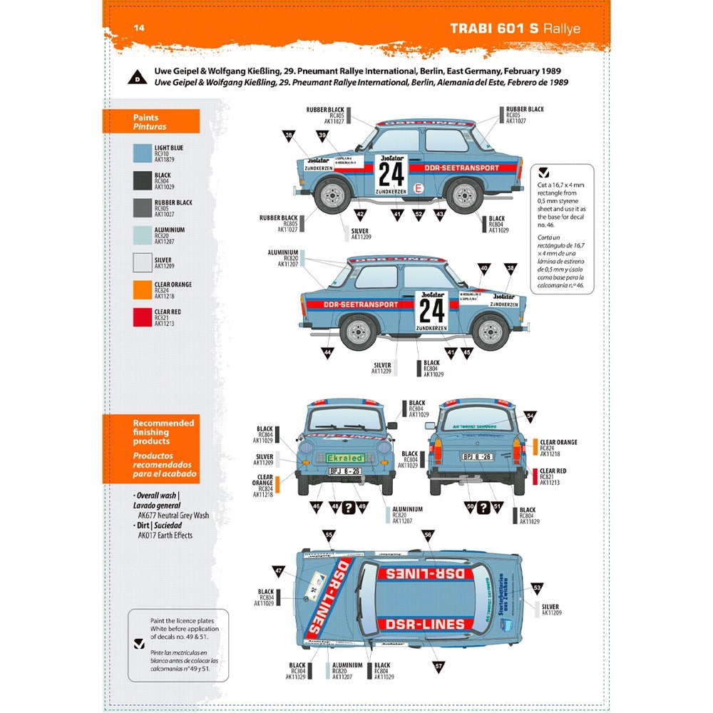 AK Interactive 1/35 Trabant 601 S Rallye Model Kit