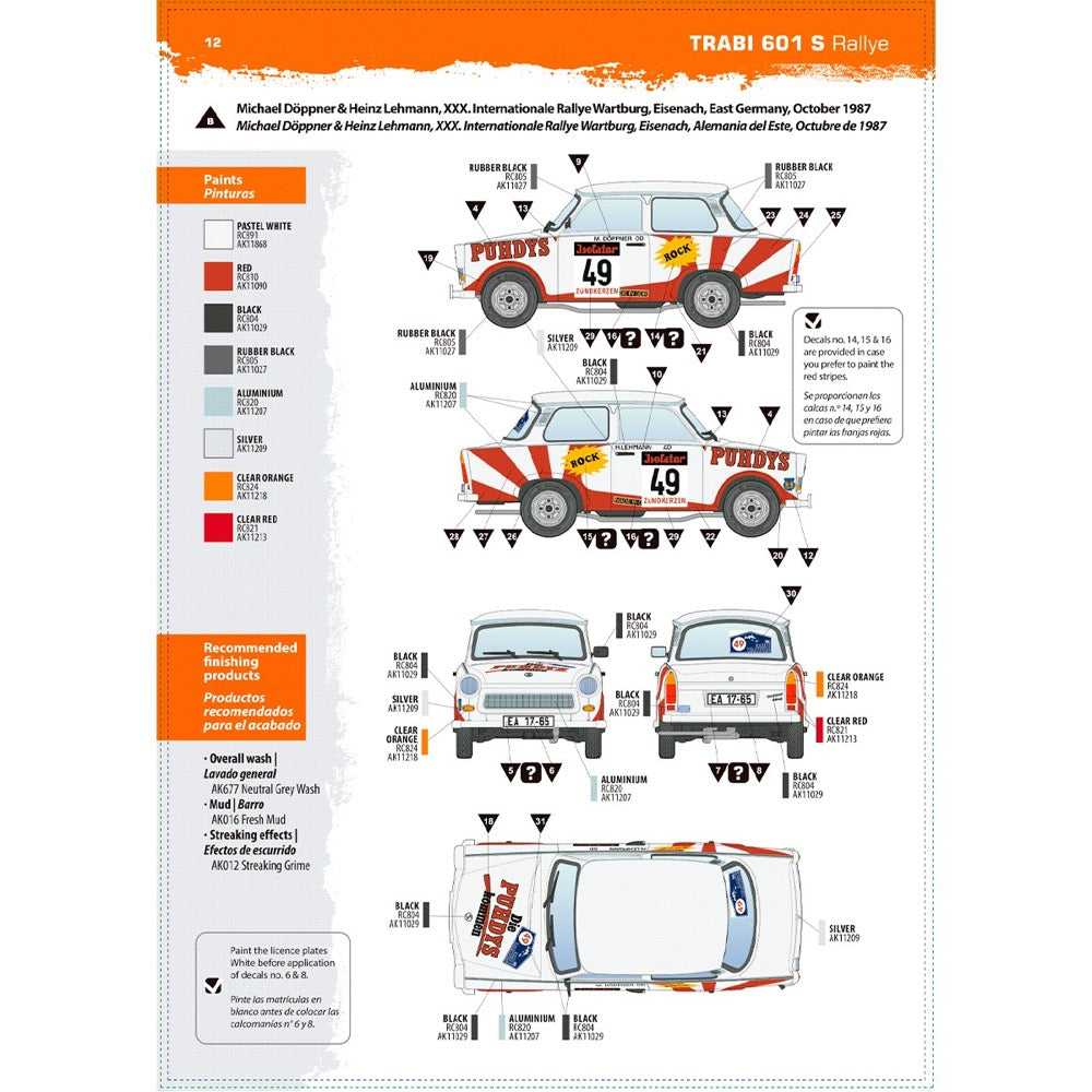 AK Interactive 1/35 Trabant 601 S Rallye Model Kit