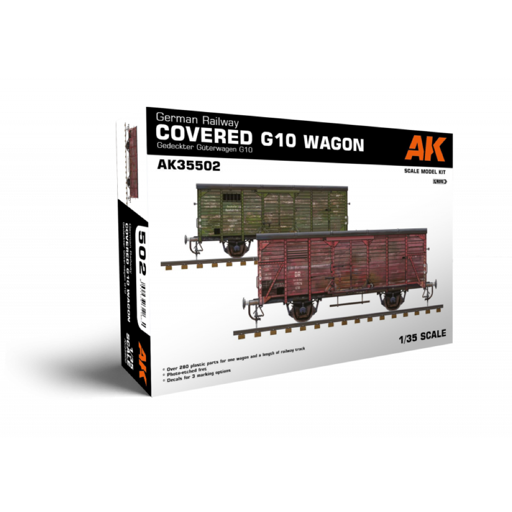 AK Interactive AK35502 German Railway Covered G10 Wagon Gedeckter G√ºterwagen G10