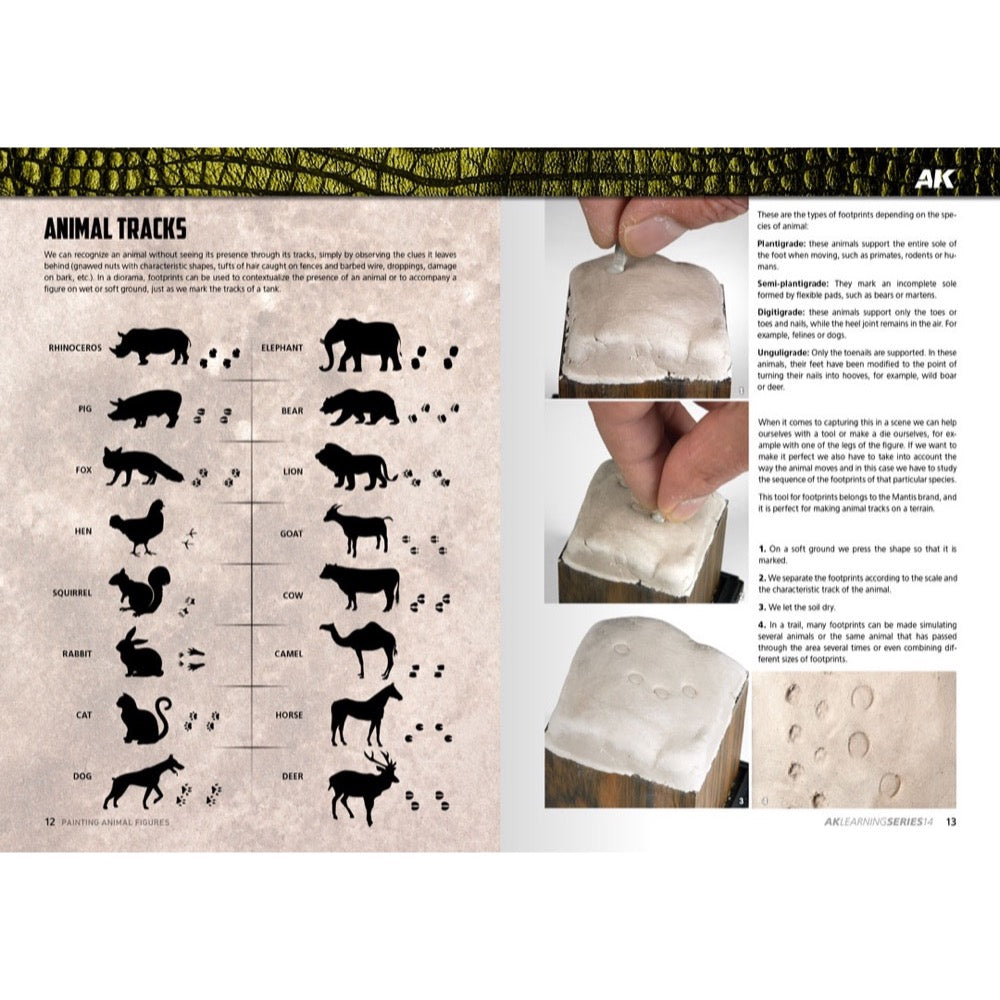 AK Interactive 518 Book Learning Series No.14 Painting Animal Figures English