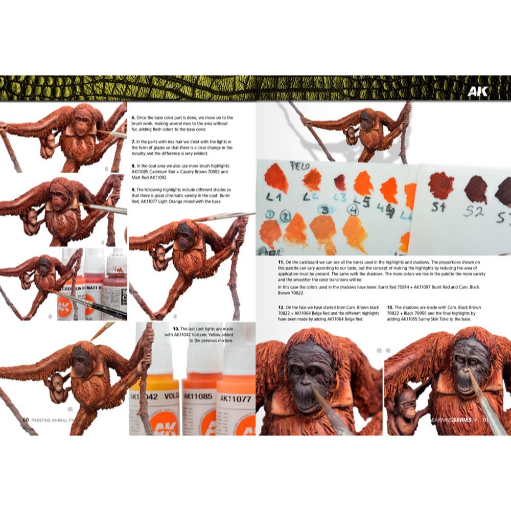AK Interactive 518 Book Learning Series No.14 Painting Animal Figures English