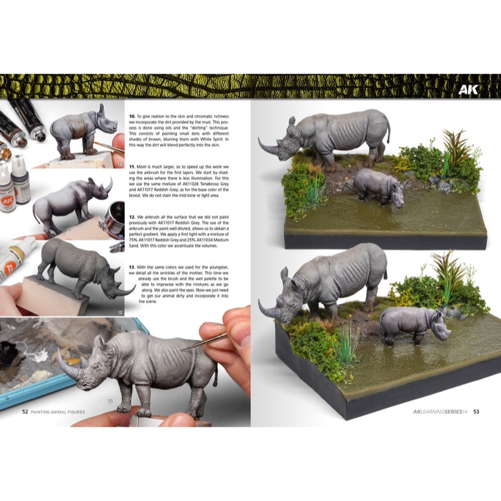 AK Interactive 518 Book Learning Series No.14 Painting Animal Figures English