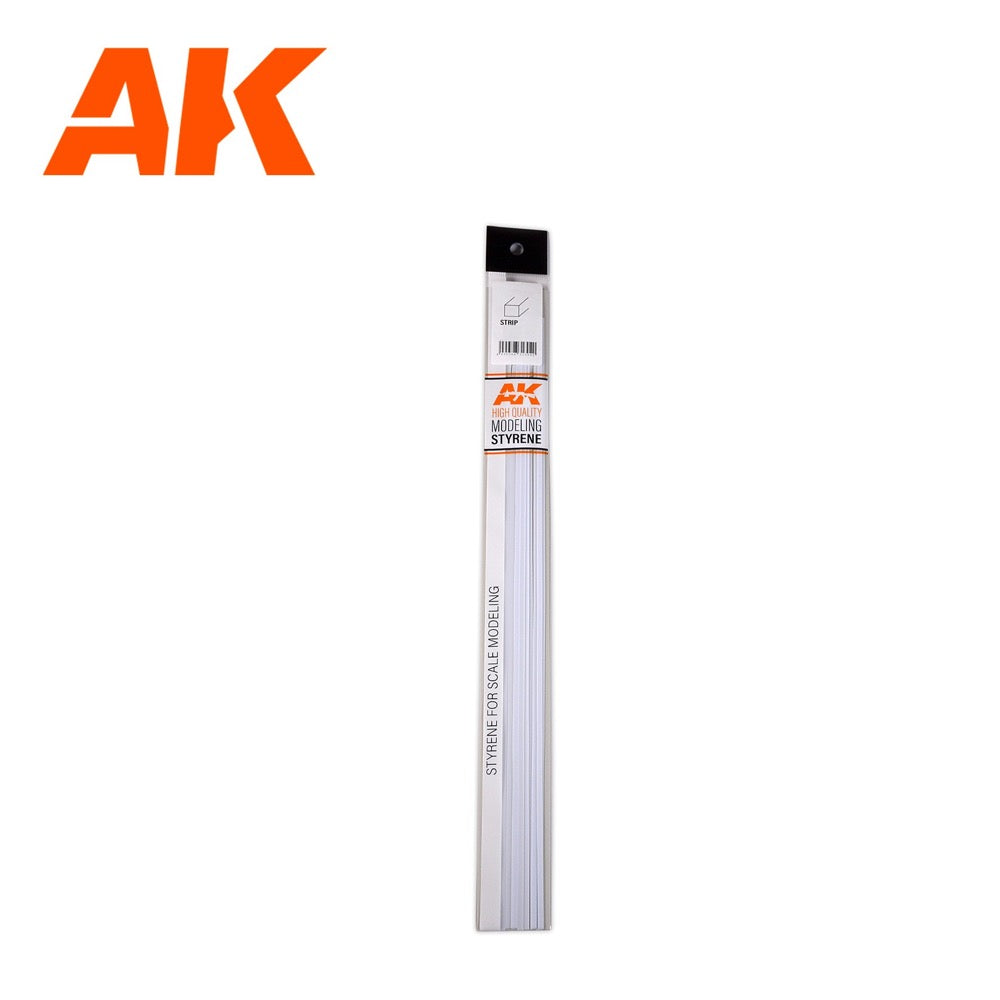 AK Interactive Styrene Strips 1.00 x 1.00 x 350mm (Pack of 10)