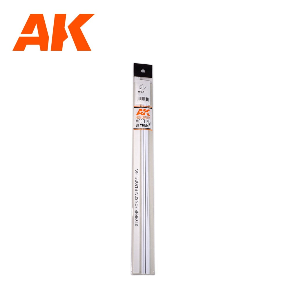 AK Interactive Styrene Angle 1.50 x 1.50 x 350mm (Pack of 4)