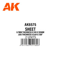 AK Interactive Styrene 0.7mm Thickness x 245 x 195mm (Pack of 2)