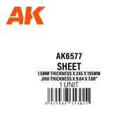 AK Interactive Styrene 1.5mm Thickness x 245 x 195mm (1)