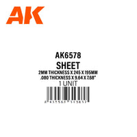 AK Interactive Styrene Sheet 2mm x 245 x 195mm