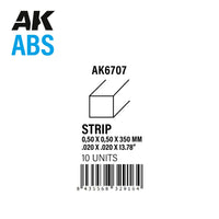 AK Interactive ABS Strips 0.50 x 0.50 x 350mm